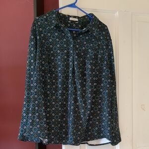 CJ Banks Blue Patterned Women's Top